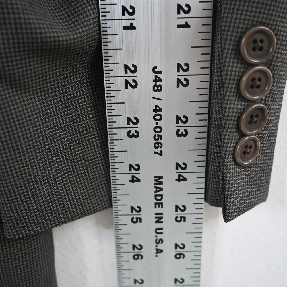 Brooks Brothers 42R Brown Houndstooth Stretch Wool‎ Blazer Jacket Sport Coat